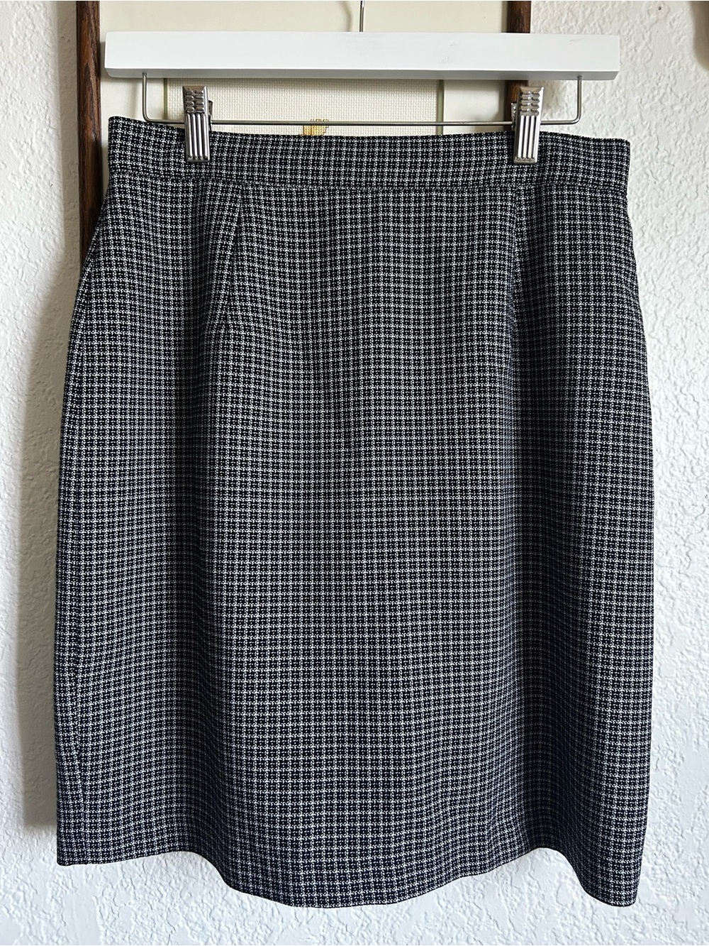 Classic Black & White Plaid A-Line Skirt